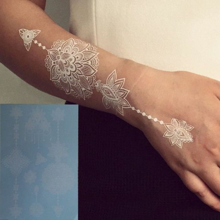tatuagens mulher henna tipo de tatuagem na cor branca pequenos elementos de tatuagem sutil na pele degola