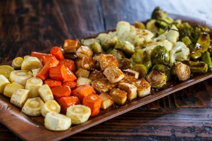 recept Seidentofu lahodné nápady pre predjedlá s tofu a zeleninou grilované alebo zvýšené mrkvy huby brokolica tofu kocky