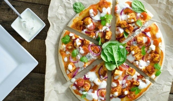 tofu recept pizza karfiol a aby vajcia pizzu sám bez múky bezlepkové pizze špenátových listoch tofüwürfel paradajkovou omáčkou biele huby