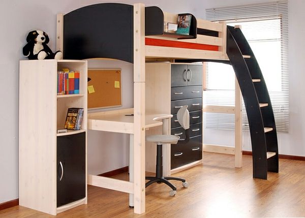 stor-høy seng med skrivebord-moderne barnehager møbler Wohnideen