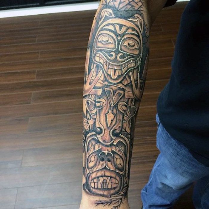 tetovanie motívy mužov, tetovanie s indickými motívmi na rameno