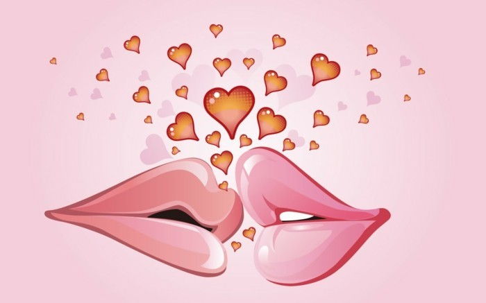 Valentines tapeter rosiga-läppar-intressant bakgrund