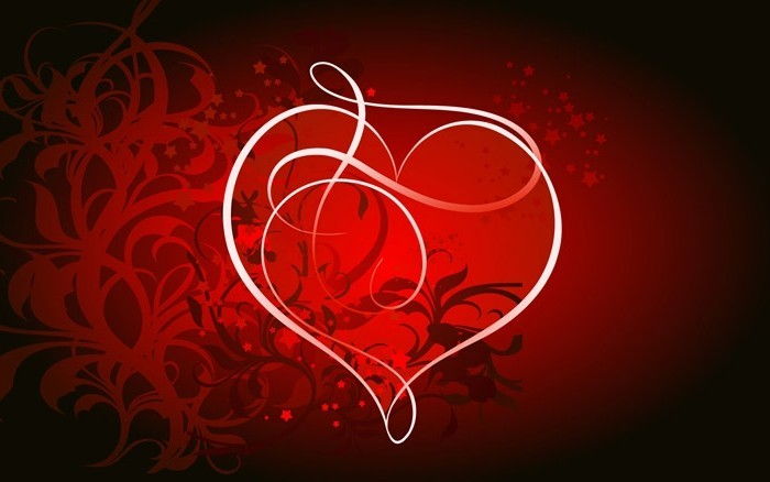 valentines tapeter stor modell-heart-in-röd färg