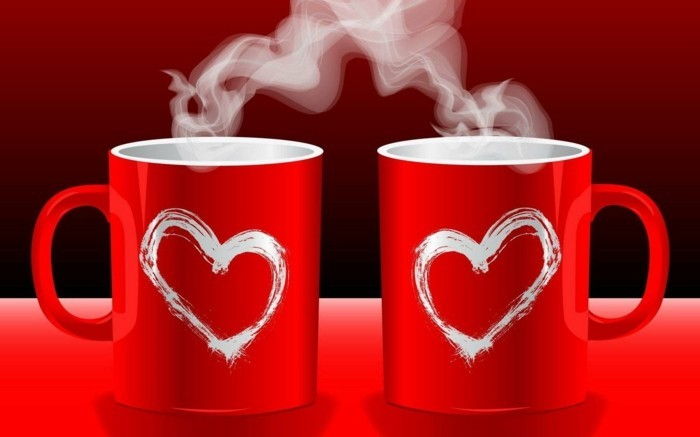valentines tapeter två vackra-röd-muggar-med-hjärta