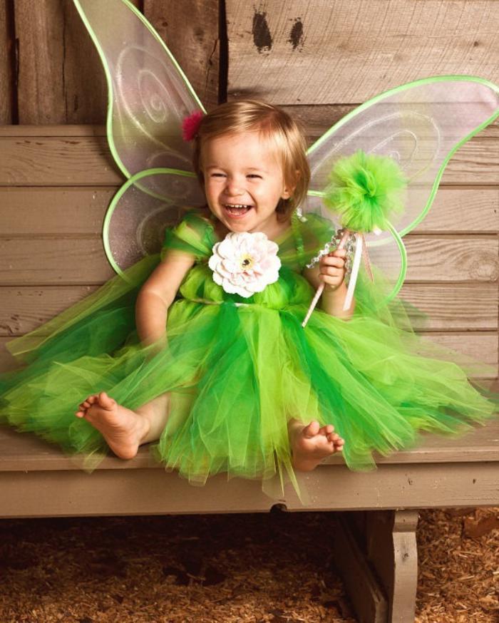 waldfee-kostiumas-pasakos Kostiumų Little Girl drugelis žalias