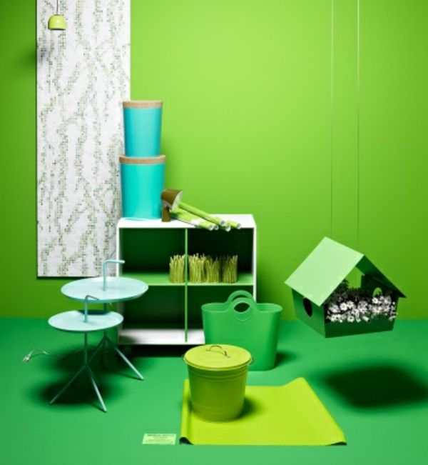 stenske barve-ideje-zeleni-odtenki - dekorativni predmeti