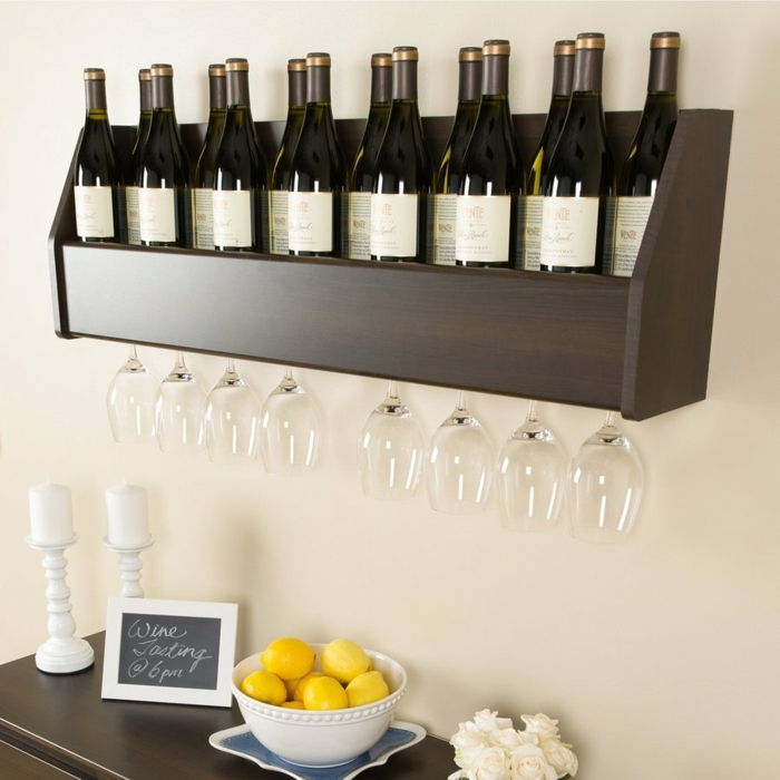 elegantný dizajnový nápad pre stojan na víno v domácom stojane na víno pre byt alebo pre citróny v dome