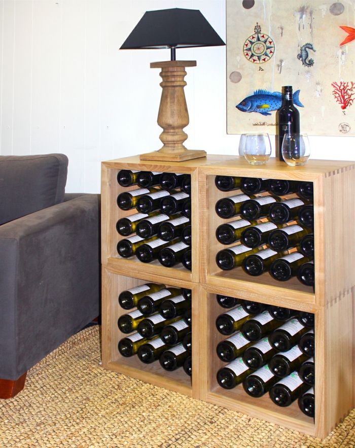 skvelý nápad na víno na uskladnenie vína v obývačke a usporiadajte nápady na nábytok