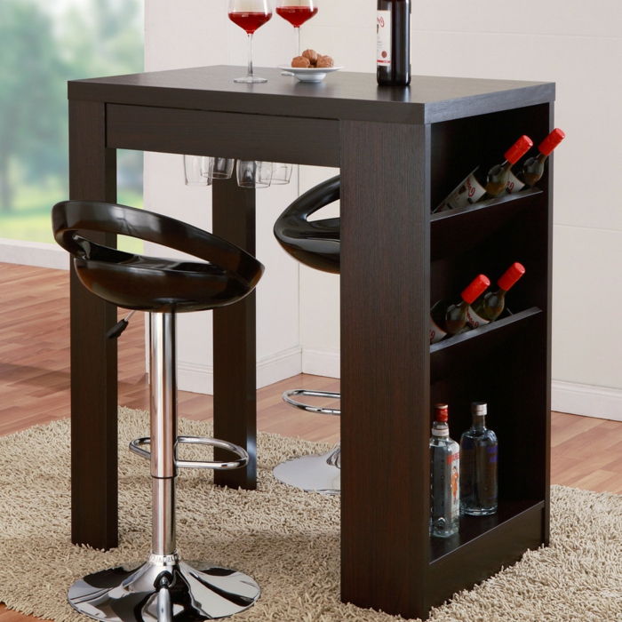 malé stolíky určené predovšetkým na ochutnávku degustácie vína používajú víno na dve fľaše vína