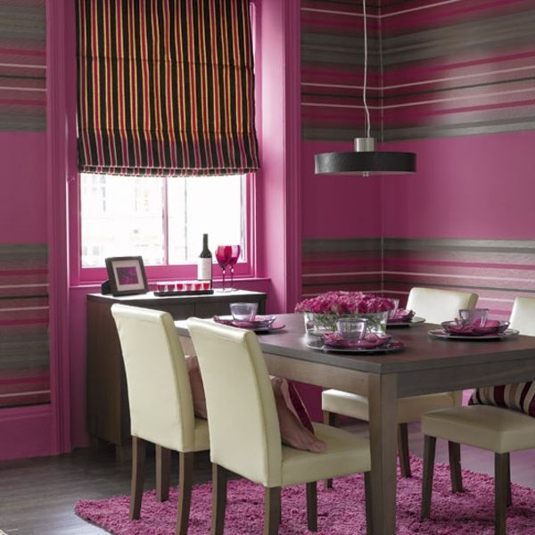 hus-dekorere-spisestue-in-rosenrød farge