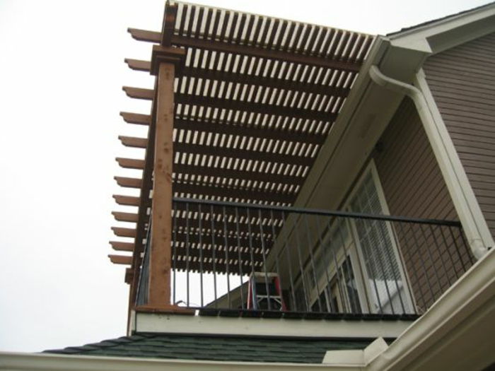 Canopy terras of balkon houten zonwering