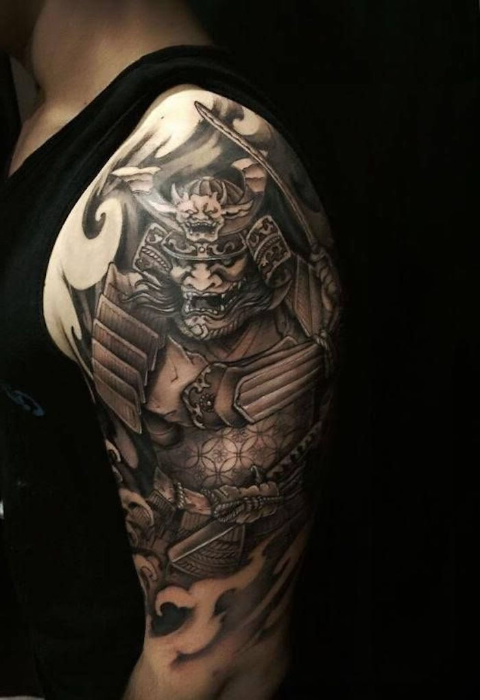 tatuaggio samurai, tatuaggio del braccio, tatuaggio del braccio, tatuaggio giapponese