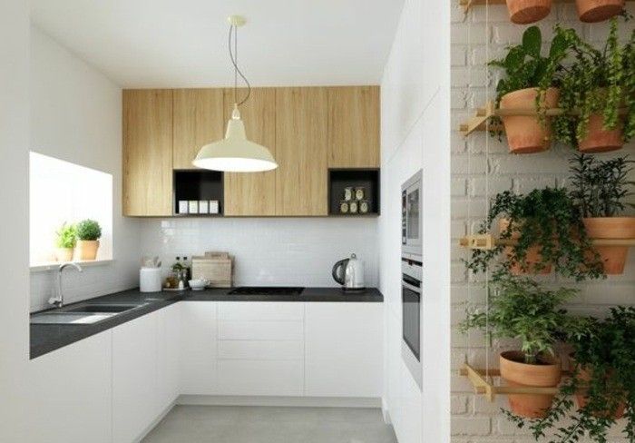 10 kuchynské dekorácie-wanddeko-kvetináče-gr + ne-rastlina-lamp-bielo-skrine, umývadlo