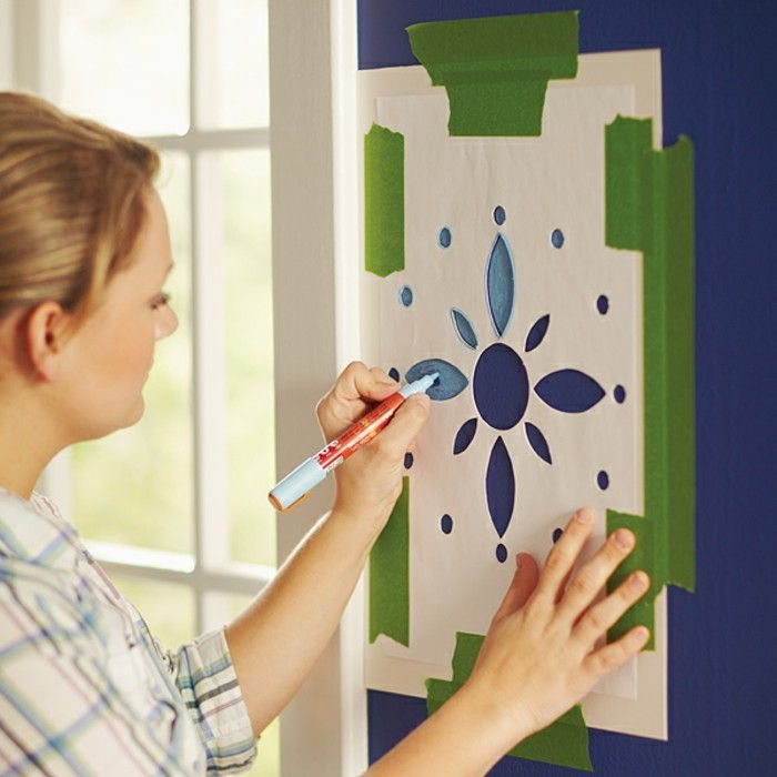 10vorlage-to-hayal-duvar-büyük-wanddeko-mavi duvar kendin boya duvar tasarım ile renkli-diy
