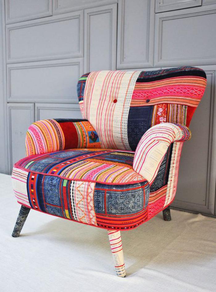 3 patchwork-stol som accent i det inre
