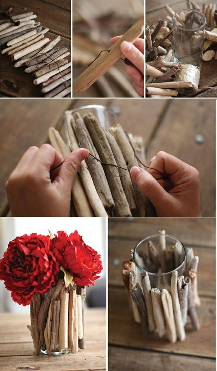 5-Druciarz-su-Driftwood-stiklo su-medienos-apdailos-rožinė-gėlės-DIY-laidinio stalo