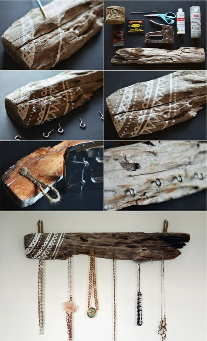 6-cositori-cu-Driftwood-hook-din-lemn-le de luare DIY creativ
