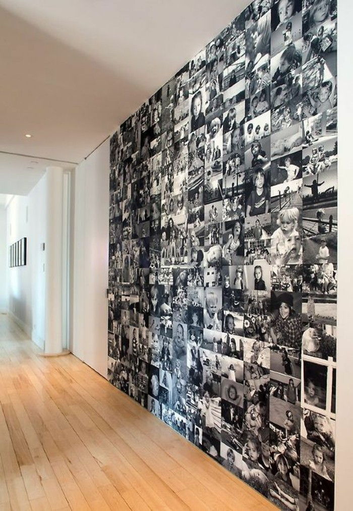 9-fotowand-idéer-många black-as-familjefoton-golv från trä