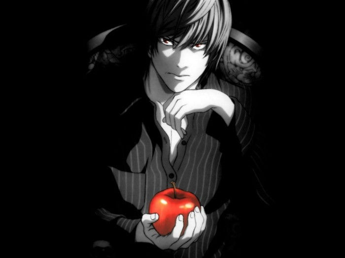 Anime obrazy świetlne z jabłkiem