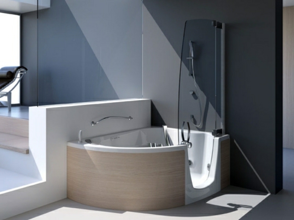 super-modern bad-met-douche-zone-deurontwerp moderne badkamers