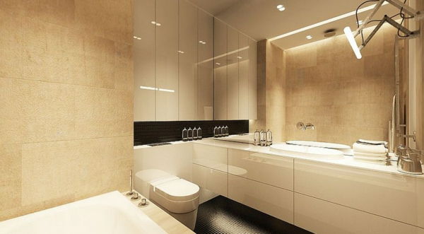Bathroom interior design moderno idea-con-bel colore guscio d'uovo