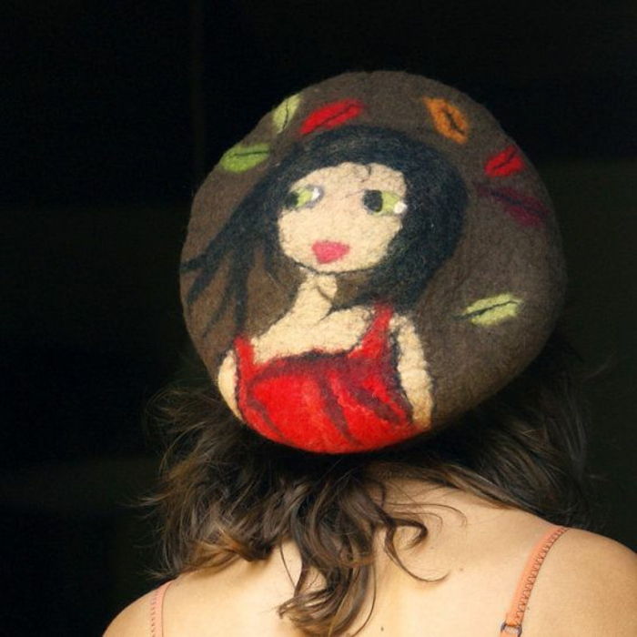 Basker hatt roliga mönster färg-kreativa intressant