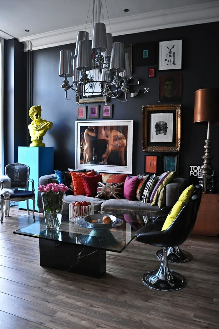 Bild för vardagsrum moderna-abstract-extravagant-cool-elegant interiör