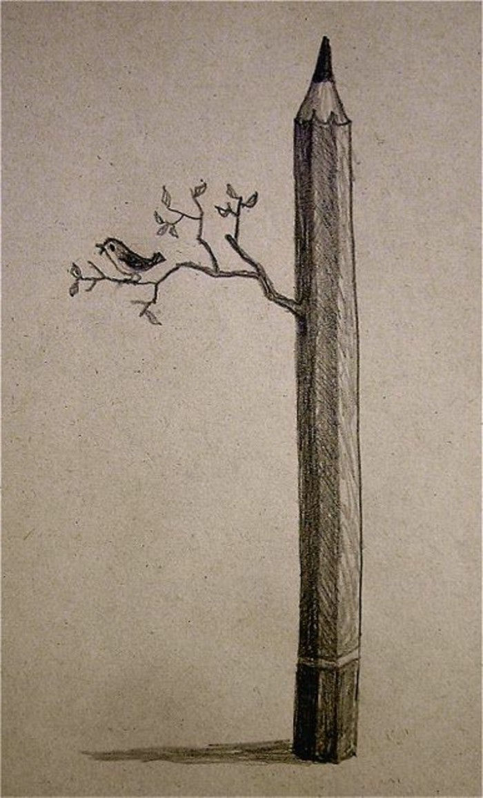 Svinčnik risbe-svinčnik, kot drevo