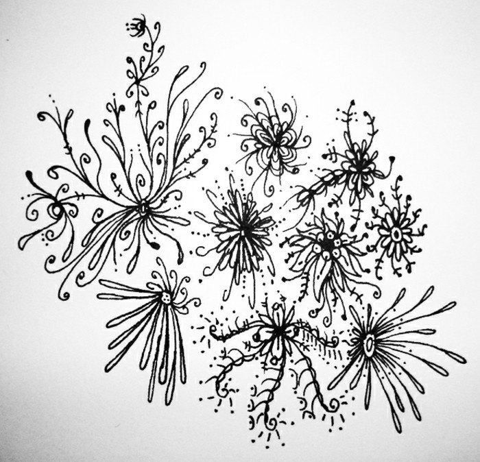 Svinčnik risbe-a-nekaj-lepe rože