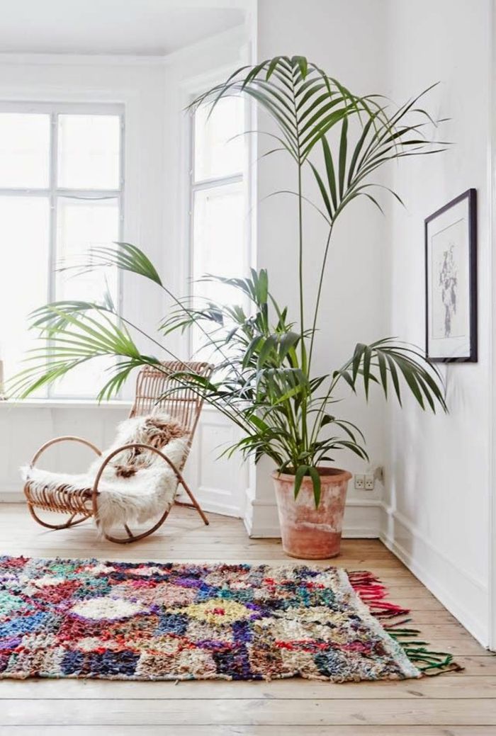 Boho prietaisas vazoninių augalų kėdė Kailiniai spalvos pūkuotas kilimas