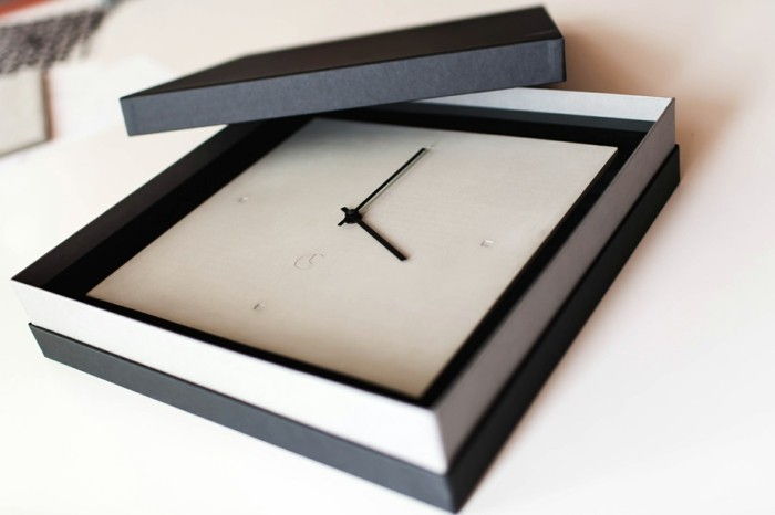 C-laikrodžio rodyklę kvadratinių sienos laikrodis-su pakuotės-in-juodai-Wei