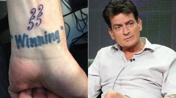 polso del tatuaggio scritte Charlie Sheen