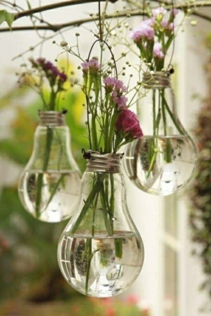Zdobenie nápady-for-the-jarné-out svetelné žiarovky kvety