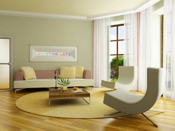 Dizaino Idėjos-by-the-gyvenamasis-kambario geltonai kilimas apvalios