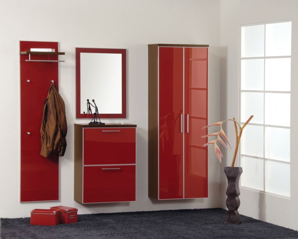 Hol dulap cu-frumos-design de design interior în roșu