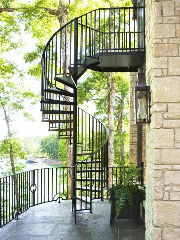 Zunanjost Zunanjost stopnice spiralno stopnišče-za-kovino
