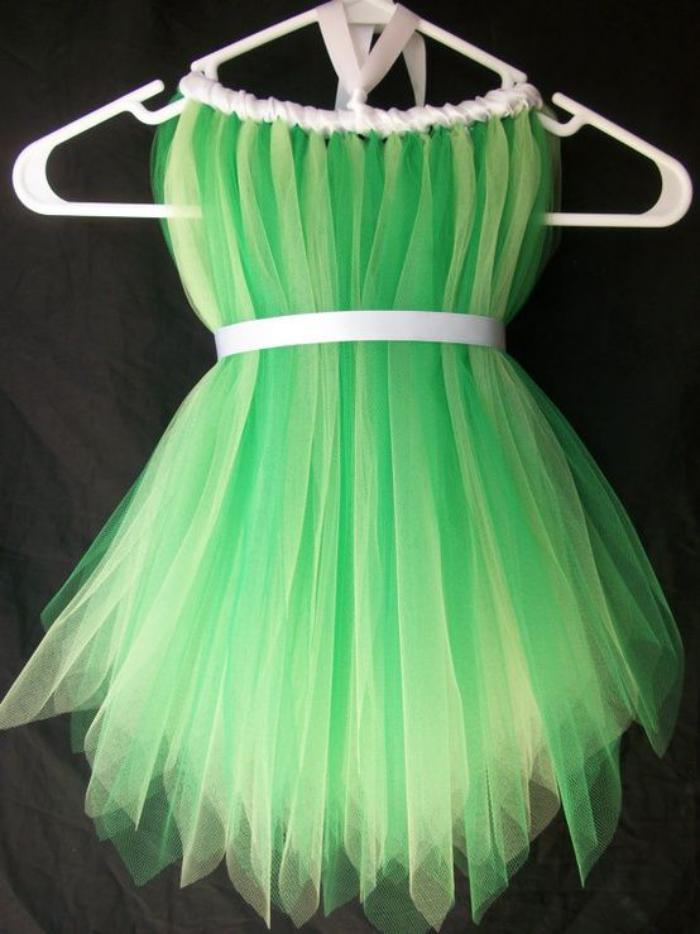 Fairy Costume Little Girl tyl-zeleno-bielo-band