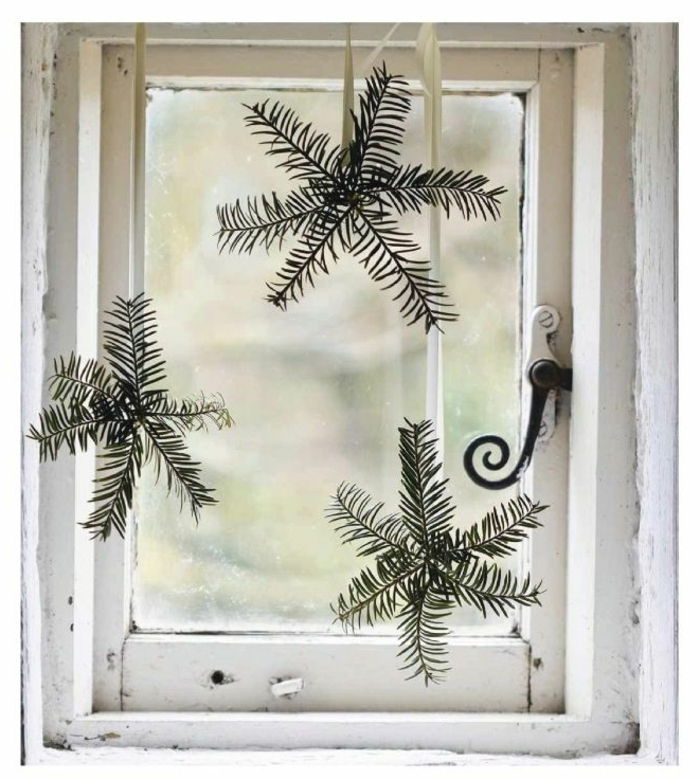 Okno oblikovanje Winter ikone jelke veje