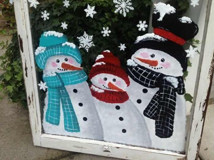 Windows tapeter christmas-Froehliche-Snowmen