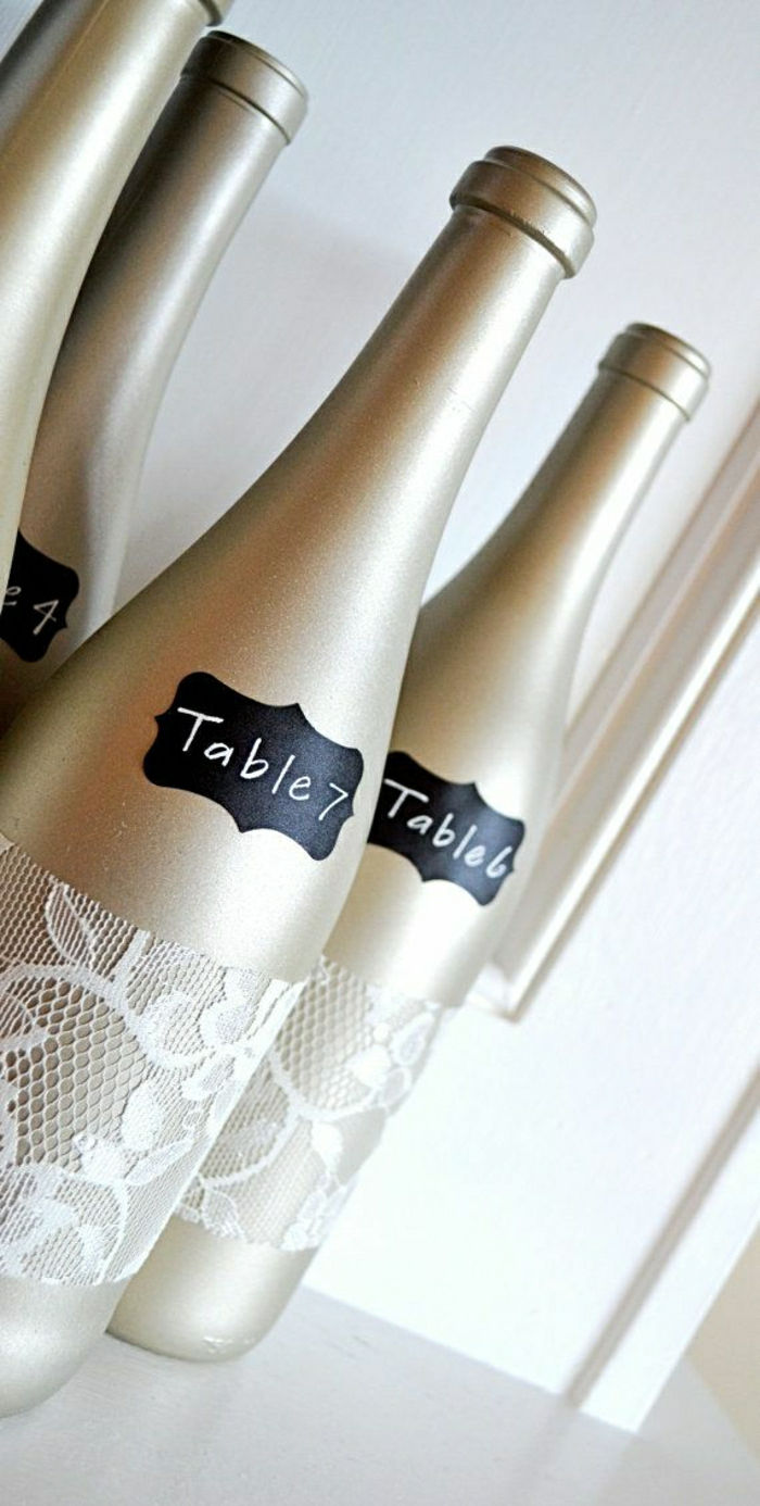 BUTELKA Drukuj Champagne Wedding zÅ‚oty opakowanie Lace elegancki pomysÅ‚