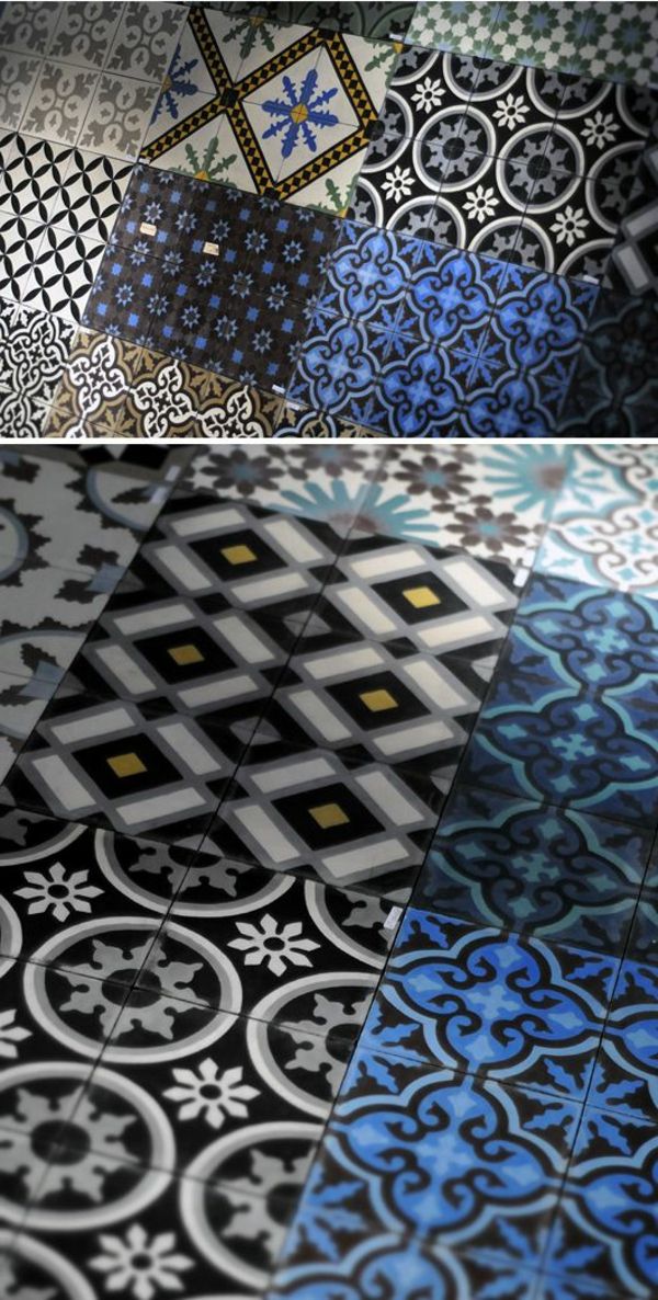 färgstark kakel med marockansk design