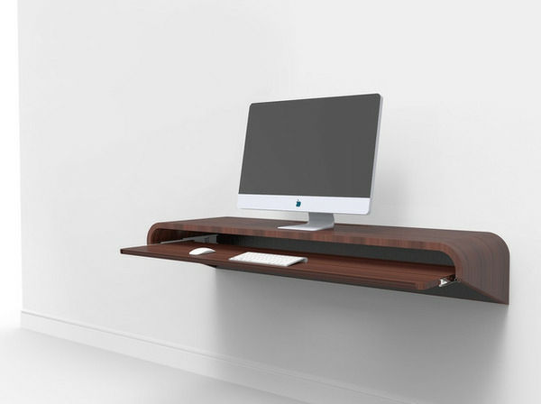 birou de designer - model simplu din lemn simplu fără picioare