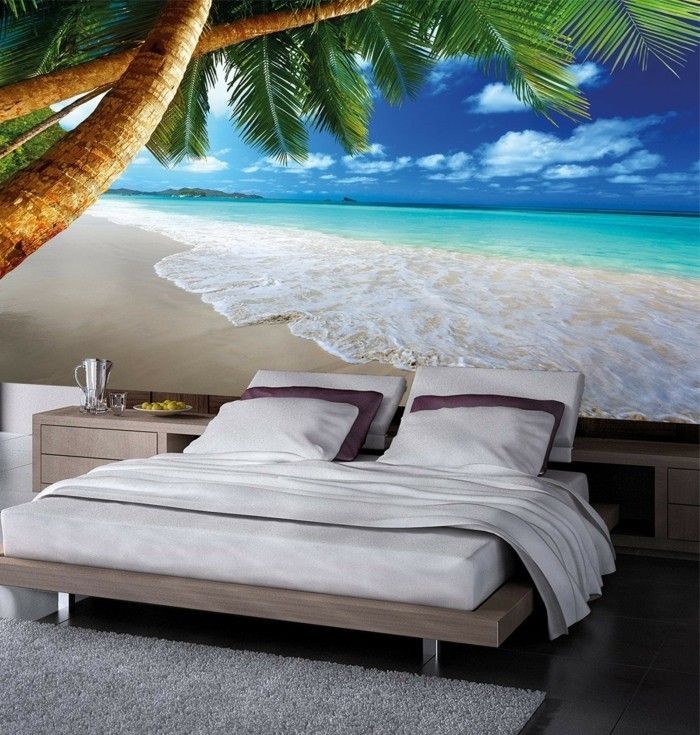 Mural-beach-and-sea-and-palm