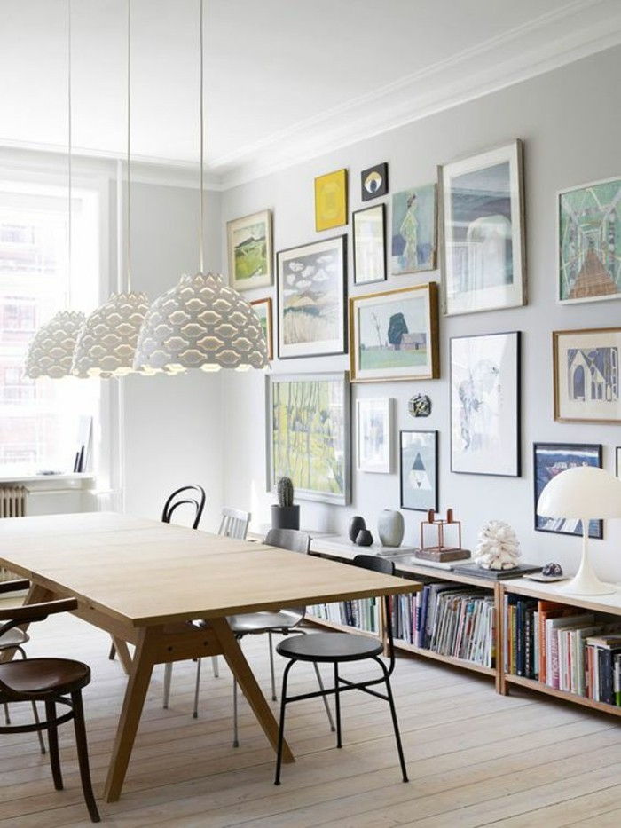 Foto stenske ideje-arbeitszimmer-srečanje miza les