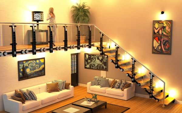 Konzolni-stopnice-moderno-dnevna soba-design-veliko svetlobe