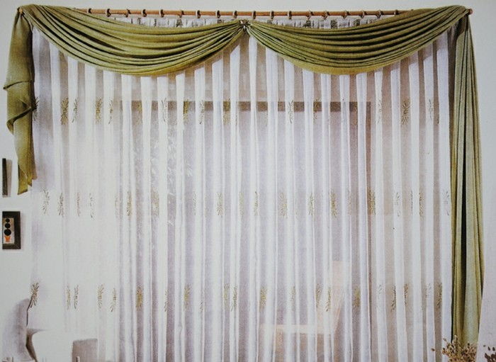 Curtain inredningsidéer-med Mönster av gröna växter