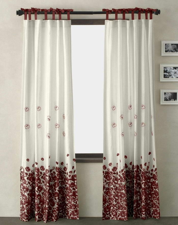 Curtain inredningsidéer-med-röda blommor