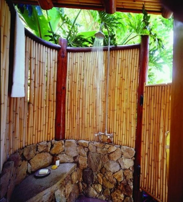 Záhradná sprcha Screen Bambusové nápady kameň-krajina out-build