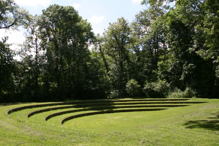 Sodo-anglų-britų-amfiteatras Žolės erdvėje