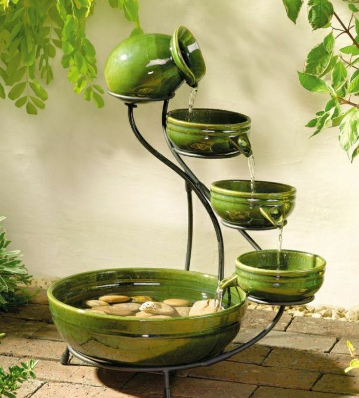 Garden Fountain ceramică pietre decorative verzi